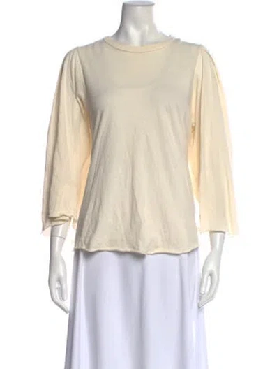 Pre-owned The Great Bateau Neckline Three-quarter Sleeve Top In Neutral
