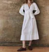 The Great Bodega Midi Dress With Studs In White In White