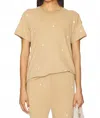 The Great Boxy Crewneck Top In Khaki W/ Daisy In Brown