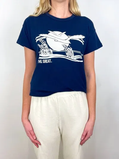 The Great Boxy Everglade Tee Top In Navy In Blue