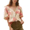 The Great The Bungalow Top In Echo Rose Print In Multi