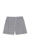 The Great Button Gingham Shorts In Black