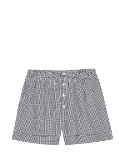 The Great Button Gingham Shorts In Black