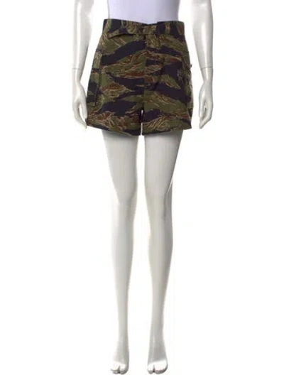 Pre-owned The Great Camouflage Print Mini Shorts In Multicolor