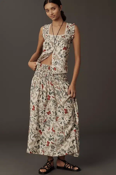 The Great Canary Silk Maxi Skirt In Multi