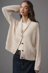 The Great Cashmere Cable Lodge Cardigan Sweater In Neutral