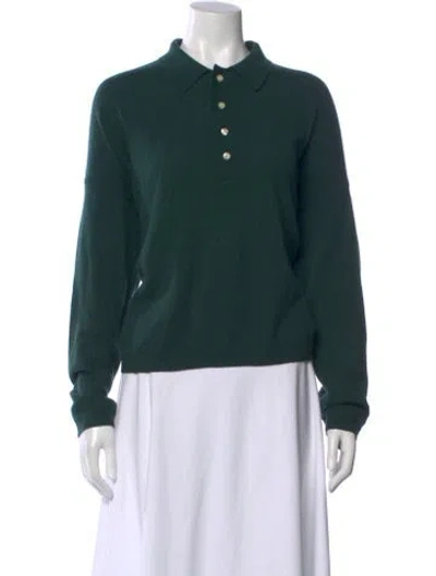 Pre-owned The Great Cashmere Crew Neck Sweater In Green
