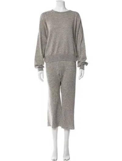 Pre-owned The Great Cashmere Tweed Pattern Pant Set In Gray