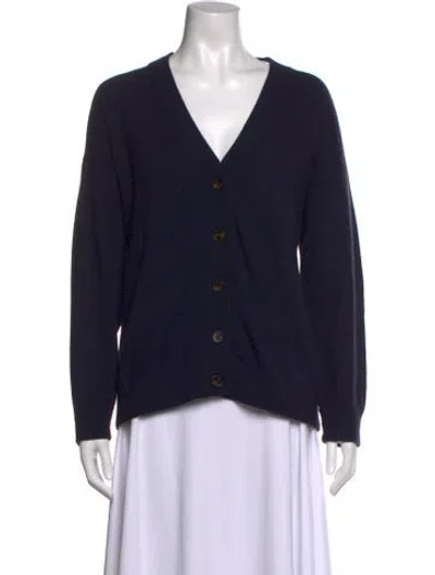 Pre-owned The Great Cashmere V-neck Sweater In Blue