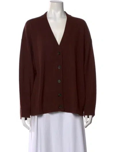 Pre-owned The Great Cashmere V-neck Sweater In Brown
