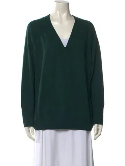 Pre-owned The Great Cashmere V-neck Sweater In Green