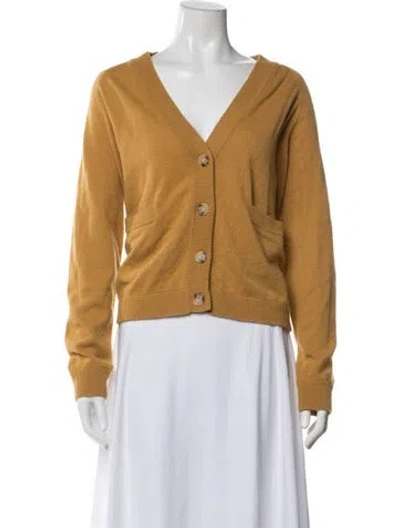 Pre-owned The Great Cashmere V-neck Sweater In Yellow