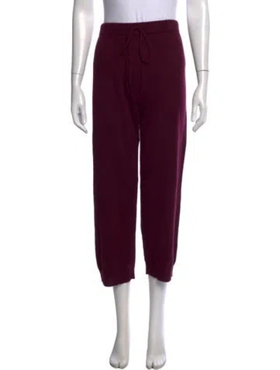 Pre-owned The Great Cashmere Wide Leg Pants W/ Tags In Burgundy