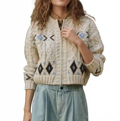 The Great Cavern Zip Cardigan In Oat In White