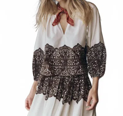 The Great Chariot V-neck Top In Cream In White