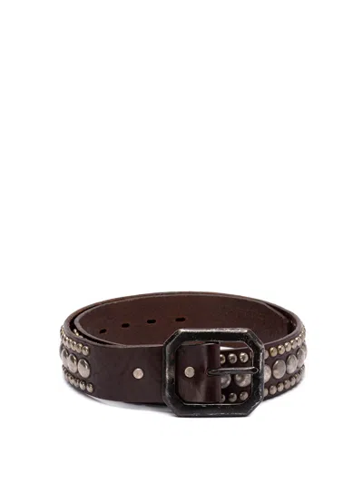 The Great China Wall Belt Dot Studs In Brown