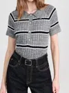 The Great Classic Polo Sweater In Heather Grey In Grey
