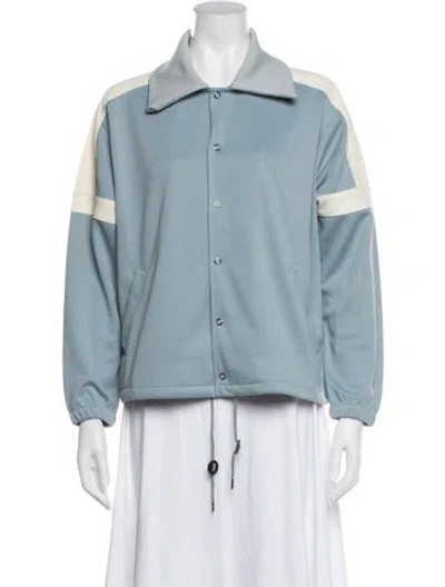 Pre-owned The Great Colorblock Pattern Bomber Jacket In Blue