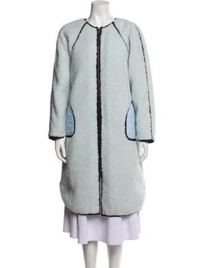 Pre-owned The Great Colorblock Pattern Coat In Blue