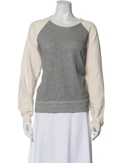 Pre-owned The Great Colorblock Pattern Crew Neck Sweatshirt In Gray