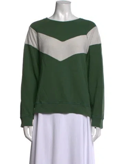 Pre-owned The Great Colorblock Pattern Crew Neck Sweatshirt In Green