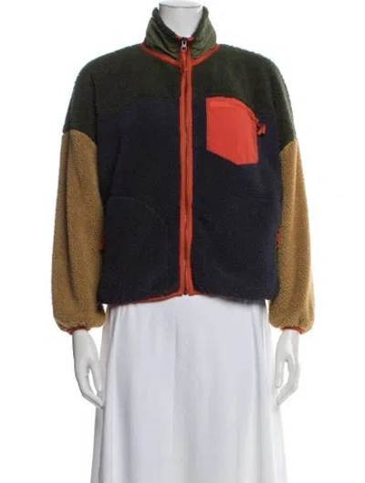 Pre-owned The Great Colorblock Pattern Jacket In Blue