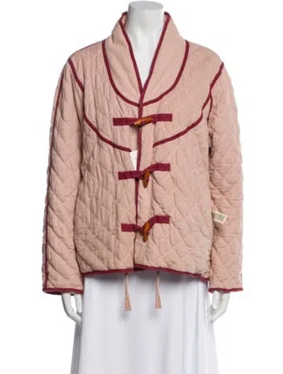 Pre-owned The Great Colorblock Pattern Jacket In Pink