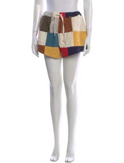 Pre-owned The Great Colorblock Pattern Mini Shorts In Neutral
