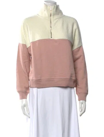 Pre-owned The Great Colorblock Pattern Mock Neck Sweatshirt In Neutral