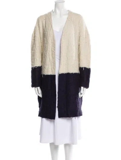 Pre-owned The Great Colorblock Pattern Open Front Sweater In Neutral