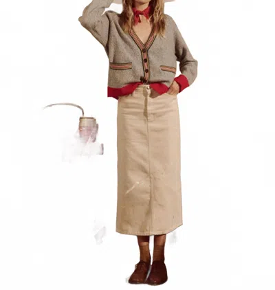 The Great Column Midi Skirt In Natural In Black