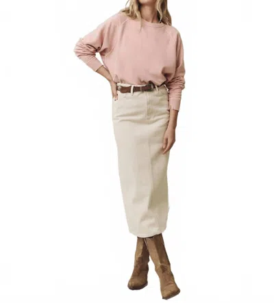 The Great Column Midi Skirt In Natural In Pink