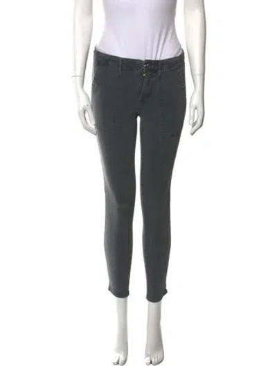 Pre-owned The Great Corduroy Skinny Leg Pants In Gray