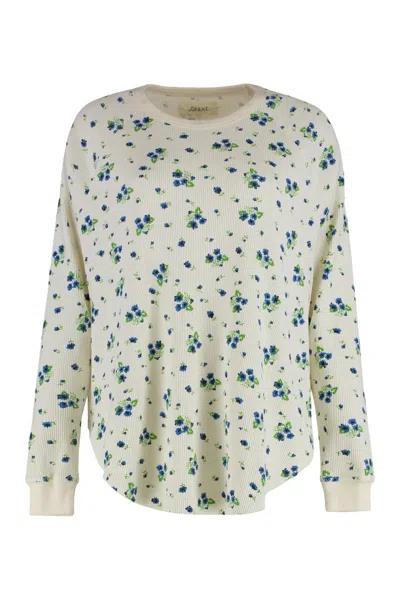 The Great Cotton Blend Crew-neck Sweatshirt In Neutral