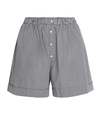 The Great Cotton Gingham The Boxer Shorts In Gray