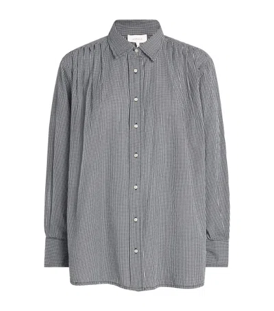 The Great Cotton Gingham The Society Top In Gray