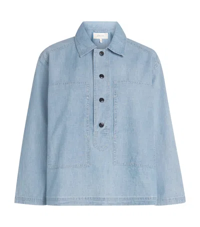 The Great Cotton The Railway Shirt In Blue