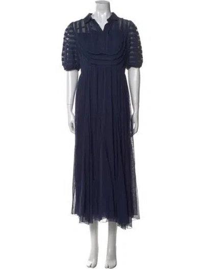 Pre-owned The Great Cowl Neck Long Dress In Blue