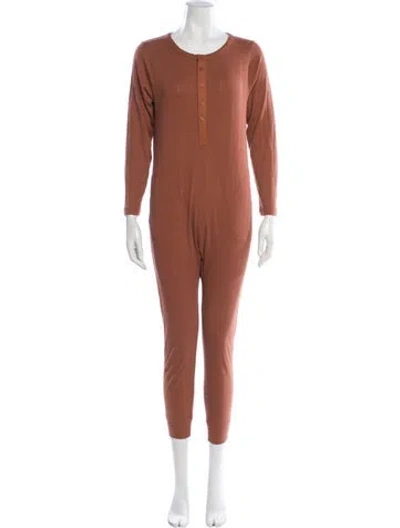 Pre-owned The Great Crew Neck Jumpsuit In Brown