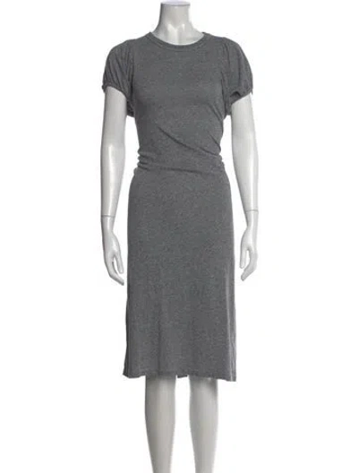 Pre-owned The Great Crew Neck Knee-length Dress In Grey