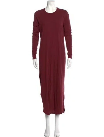 Pre-owned The Great Crew Neck Long Dress In Burgundy