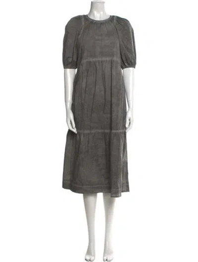 Pre-owned The Great Crew Neck Long Dress In Gray