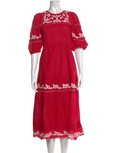 Pre-owned The Great Crew Neck Long Dress In Pink