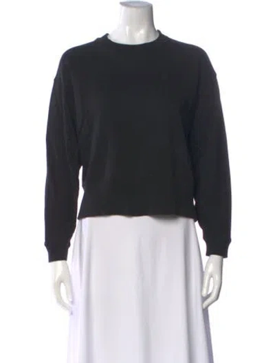 Pre-owned The Great Crew Neck Long Sleeve Sweatshirt In Black