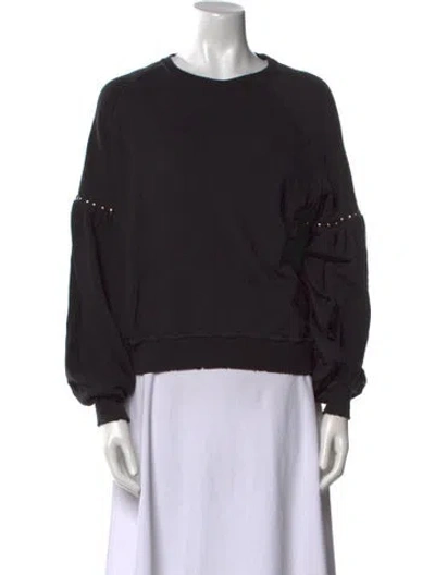 Pre-owned The Great Crew Neck Long Sleeve Sweatshirt In Black