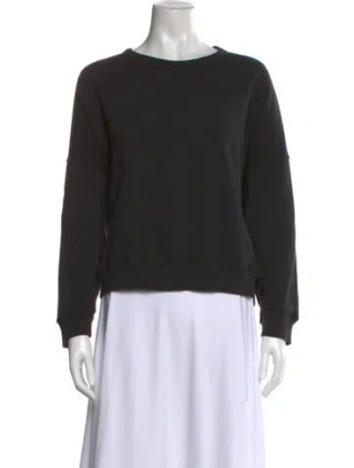 Pre-owned The Great Crew Neck Long Sleeve Sweatshirt In Black