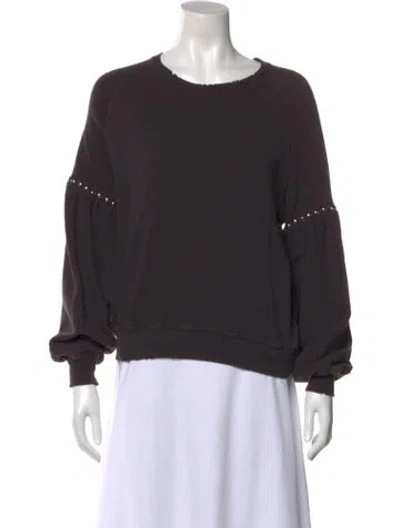 Pre-owned The Great Crew Neck Long Sleeve Sweatshirt In Black