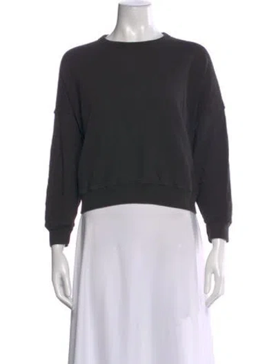 Pre-owned The Great Crew Neck Long Sleeve Sweatshirt In Black