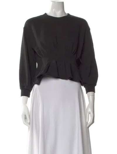 Pre-owned The Great Crew Neck Long Sleeve Sweatshirt In Black