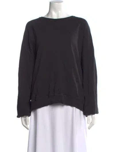 Pre-owned The Great Crew Neck Long Sleeve Sweatshirt In Black